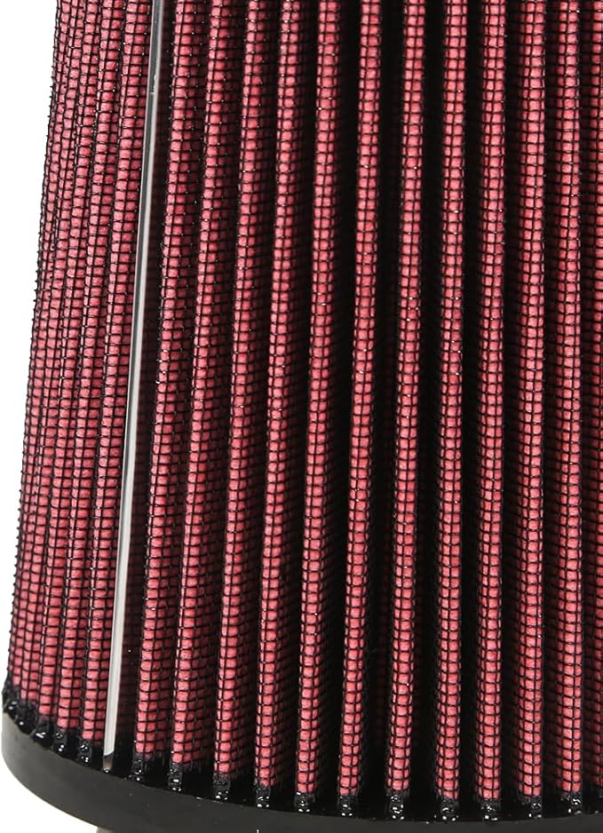 2.75 Inch 70 mm High-Flow Air Filter, Reusable Cone Cold Air Intake, High Performance, Washable, Clamp-On Car High Flow Air Kit, Flange Diameter: 2.75 Inch, Filter Height: 7.3 Inch, Red