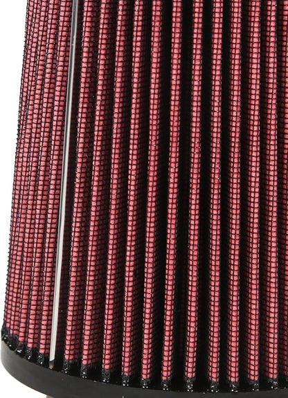 2.75 Inch 70 mm High-Flow Air Filter, Reusable Cone Cold Air Intake, High Performance, Washable, Clamp-On Car High Flow Air Kit, Flange Diameter: 2.75 Inch, Filter Height: 7.3 Inch, Red