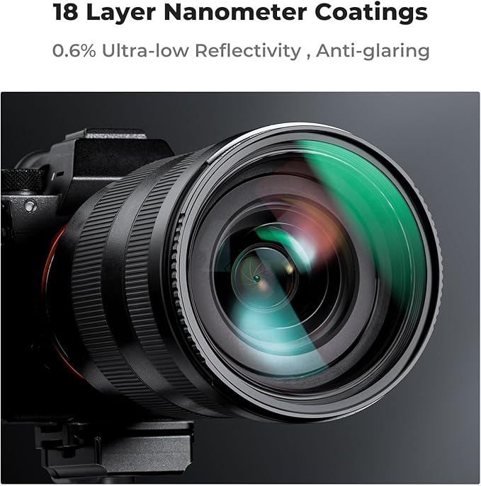 K&F CONCEPT 67mm MC UV Lens Protection Filter with Lens Cap Cleaning Cloth Optical Glass Ultra Slim 18 Multi-Layer Coatings Camera Lens UV Filter (K-Series)