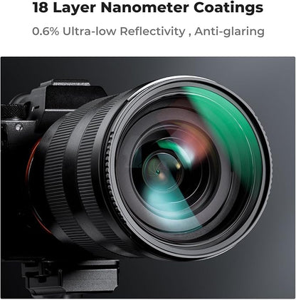 K&F CONCEPT 52mm MC UV Lens Protection Filter with Lens Cap Cleaning Cloth Optical Glass Ultra Slim 18 Multi-Layer Coatings Camera Lens UV Filter (K-Series)