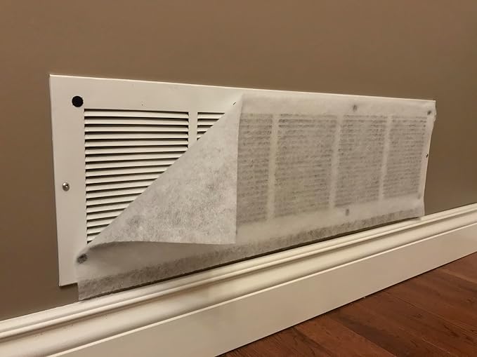 Air Vent Filters Kit, 120"X 10" Cut to Fit Vent Filters for Home and Business. Electrostatically Charged Air Filter Material & 1/2 Adhesive Coins Engineered for use in HVAC, AC & Heating.