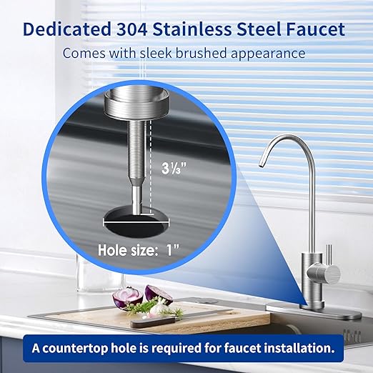 Silex-Aquifons Under-Snik Water Filter 5-Stage Reverse Osmosis Drinking Water Filter System with Faucet and Tank
