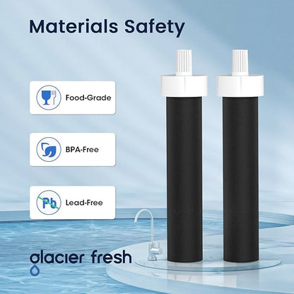 GLACIER FRESH Water Bottle Filters, Replacement for Brita BB06, Brita Hard Sided and Sport Water Bottle Filter, 6 Count