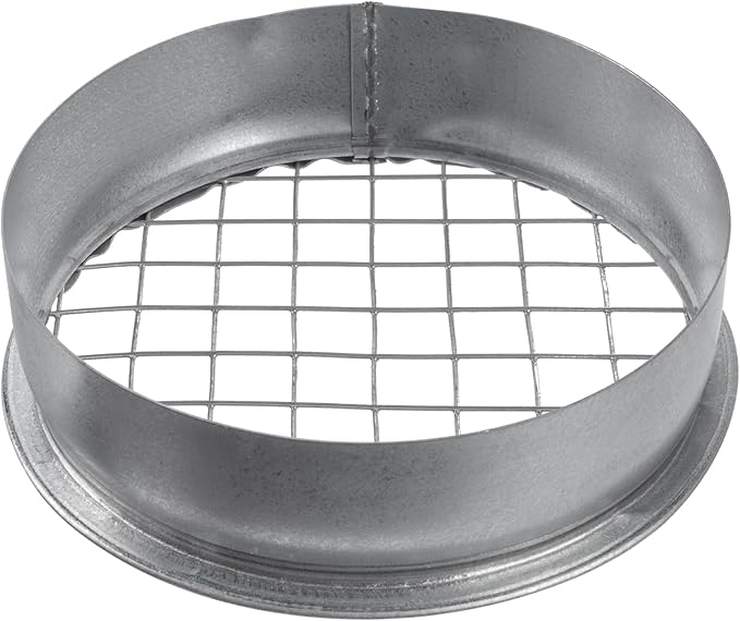 Repa Market Ø5 Inch Duct Cover – Galvanized Steel Round Duct Cap with Mesh Screen – HVAC Exhaust or Intake Vent – Exterior Pipe Air Outlet – Spiral Ventilation Ducting Metal End Plug
