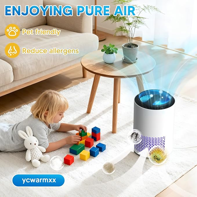 MK-01 & MK06 True HEPA Filter Replacement Compatible with Aroeve MK01, MK06, ToLife TZ-K1, FreAire KN6391 and Kloudi DH-JH01 Air Purifier, Standard Version, Pack of 4