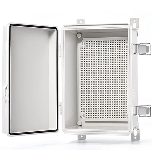QILIPSU Outdoor Electrical Box, 11.4"x7.5"x5.5" Waterproof Junction Box IP67 ABS Plastic Enclosure Weatherproof Grey Hinged Cover for Electric Project Control