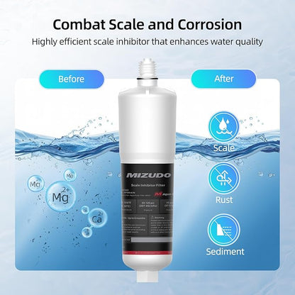 AP431 Replacement Cartridge for Aqua-Pure AP430SS, MIZUDO Whole House Scale Inhibition System, Water Heater Softener System, Prevent Scale Build Up On Hot Water Heaters, 3 Pack