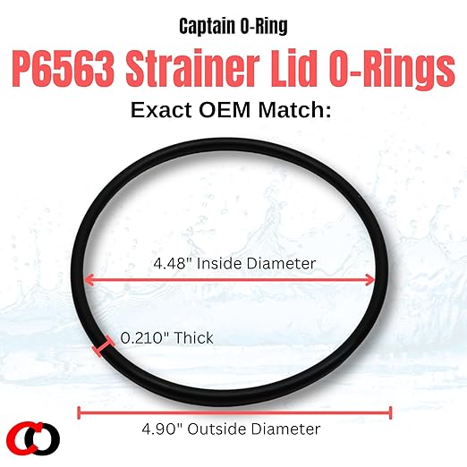 Captain O-Ring - Replacement P6563 O-Ring for Bestway Flowclear 1000/1200/1500 Sand Filter Strainer Lid (2 Pack, P6563ASS16)