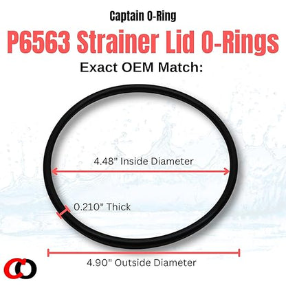 Captain O-Ring - Replacement P6563 O-Ring for Bestway Flowclear 1000/1200/1500 Sand Filter Strainer Lid (2 Pack, P6563ASS16)