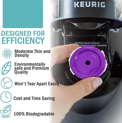 CAPMESSO Disposable Coffee Filters with Lid Kerig Paper Filter for Reusable Single Serve Pods Compatible with Keurg 2.0 & 1.0 Coffee Maker (White, 200)