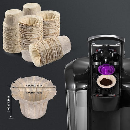 Pro Mael Disposable K Cup Filters, Coffee Filter Paper for Keurig Brewers Single Serve 1.0 and 2.0, Use with Reusable K Cup Pods, Natural Unbleached (200-Count)