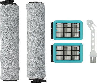 Replacement Brush Filter and Roller Brush Set, Compatible with For Bissell For CrossWave,3831 HF2 3845 3847 3848,Scrubber Accessories, Wet Dry Vacuum Cleaner Filter Kit, Hard Floor Cleaning Brush