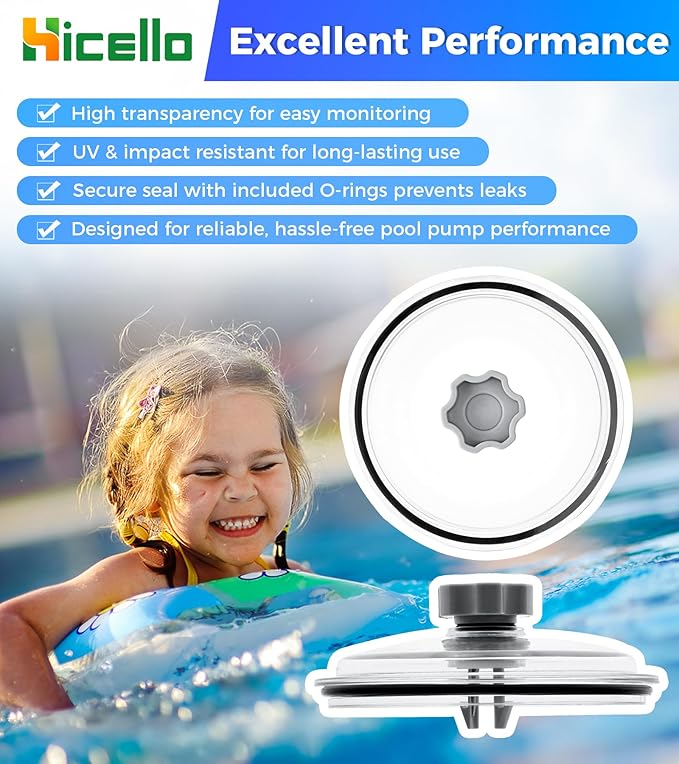 Replacement Pool Leaf Trap Cover Lid with O-Ring & Valve Compatible with Intex 12" Sand Filter Pumps – For Models 11823, 26361CA, 26361EH, 26361W, 26337EH, 28645EG, SF15110, 28948EH, ECO15110-2
