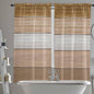 Retro Farm Wood Board Window Valance Curtains, Brown Graduality Striped Light Filtering Kitchen Valance with 3-inch Rod Pocket for Living Room Bathroom Bedroom,2 Panel,52x72In
