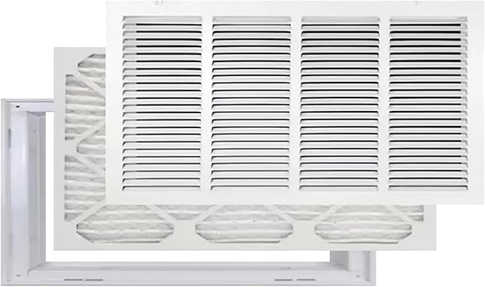 Venti Air Steel Return Air Filter Grille with MERV 11 Filter Pre-Installed - Removable Face/Door for 1 inch Filters - HVAC Duct Cover Grill (2-3 Business Day Delivery) (HFG2418F)