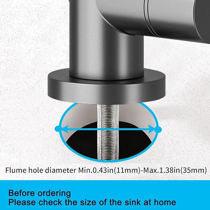 Kitchen Sink Faucet with Pull - Down Sprayer, 2 - Handle 3 - in - 1 Kitchen Sink Filter Faucet, Cold and Hot Mixer Drinking Water Faucet (Filter Faucet, Grey)