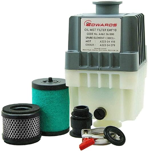 Edwards EMF10 Oil Mist Filter, KF25 Ports, for RV3, RV5, RV8 Vacuum Pumps