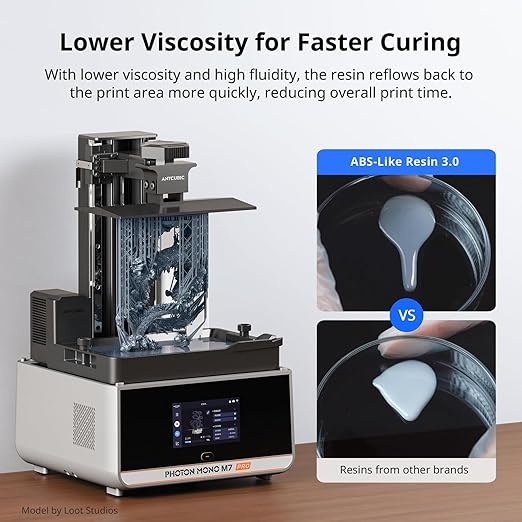 ANYCUBIC ABS-Like Resin 3.0, 3D Printer Resin with Enhanced Strength and Toughness, High Precision and Minimal Shrinkage, Wide Compatibility for All LCD Resin 3D Printers (Grey, 4kg)