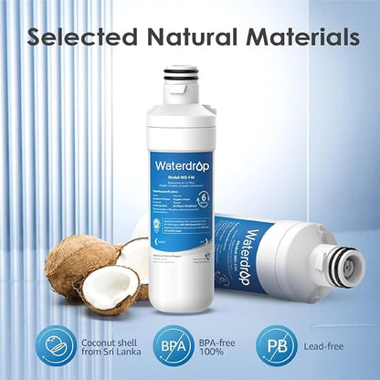 Waterdrop LT1000PC ADQ747935 Refrigerator Water Filter and Air Filter, Replacement for LG® LT1000P®, LMXS28626S, LFXS26973S, LFXS26596S, LFXS28596S, ADQ74793501, ADQ74793502 and LT120F®, 2 Combo