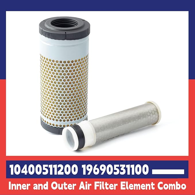 10400511200 19690531100 Inner and Outer Air Filter Element Combo Replacement for Mahindra Tractor Parts Accessories 2815 HST 3616 Gear 4WD