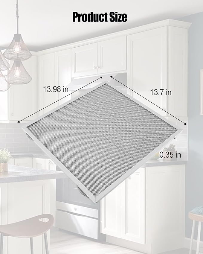 2 Pcs Grease Range Hood Filters Fit for Broan 97017415 S97017415, Aluminum Filters 14 x 13.7 x 0.4 inchs