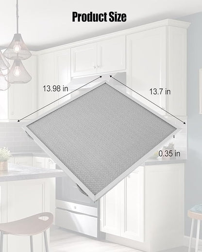 2 Pcs Grease Range Hood Filters Fit for Broan 97017415 S97017415, Aluminum Filters 14 x 13.7 x 0.4 inchs