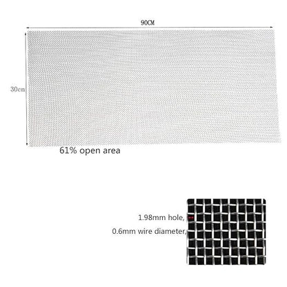 10 Mesh 304 Stainless Steel Woven Wire- 12" X 36" (30cmX90cm) for BBQ Wire Mesh, Cabinets Mesh,Garden Fence Mesh,Window Screens Net, Replacement (12" X 36" (30cmX90cm), 10 Mesh)