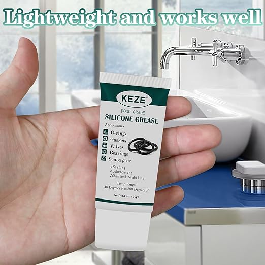 KEZE Waterproof Food Grade Silicone Lubricant Plumbers Grease for Valve Sealant Faucet Pool Lube O Rings Filter 1 oz 1-Pack