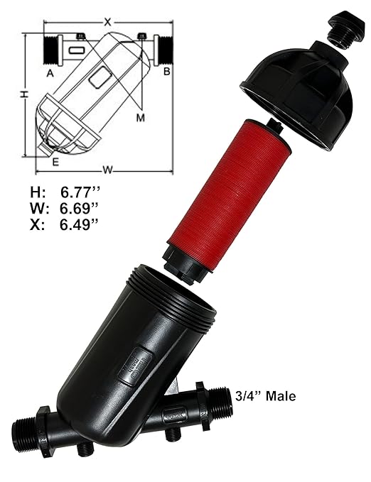Drip Irrigation Filter 1 inch Disk Y Filter - Male Pipe Thread NPT 120 Mesh for Agriculture Lawn Garden Watering and Irrigation Hose Connectors