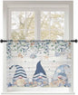 Sheer Curtains 45 Inch Length, Coastal Eucalyptus Leaf Semi Sheer Curtains Light Filtering Window Treatment, Ocean Blue Gnomes Starfish Wood Grain Privacy Voile Drapes for Living Room 52x45 Inch