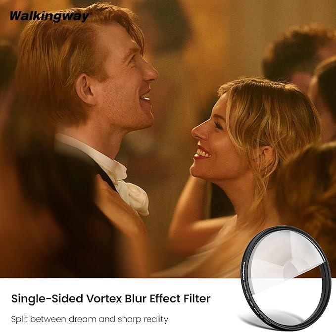 Walking Way 77mm Split Halo FX Prism Lens Filter, Rotating Half-Frame Blur & Halo Effect Filter for Portraits, Creative Photography & Video, Durable Optical Glass