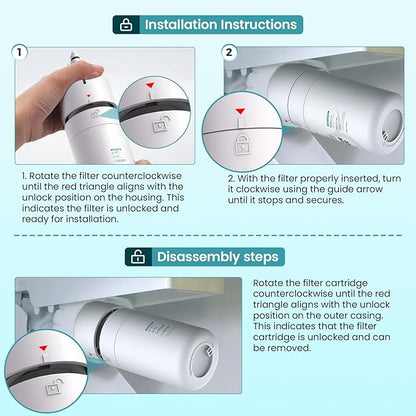 Dropology EDRARXD1 Refrigerator Water Filter Replacement Compatible with EDRARXD1, Filter A, EDRARXD1B, W11569863, WHRARXD1, Water Filter (Pack of 2)