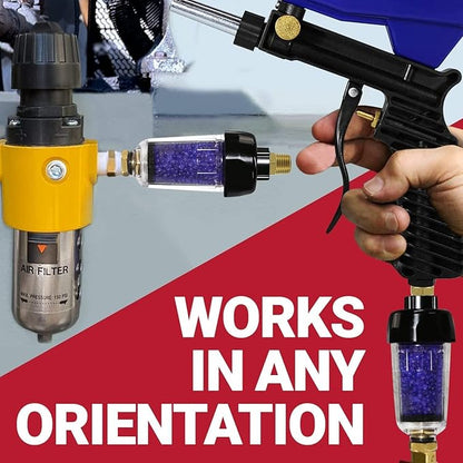 LEMATEC Compressed Air Dryer with Desiccant Filter System - Removes Oil, Water & Moisture for Pneumatic Tools, HVLP Paint Spray Guns - 150 PSI, 22 CFM Flow Rate - 1/4"