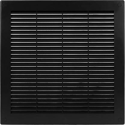 Vent Systems 10" x 10" Inch (Opening Dimensions) - Pack of 5 - Plastic Black Soffit Vent Cover - Flat Square Air Vent Grille - Air Vent Deflector - HVAC 12" x 12" Inch (Overall Dimensions)