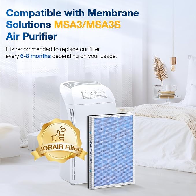 2 PACK MSA3/MSA3S HEPA Replacement Filter Compatible with Membrane Solutions MSA3 and MSA3S Device, 3-Stage HEPA Filter