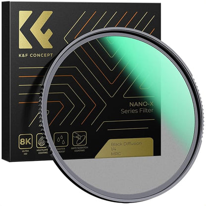 K&F CONCEPT 82mm Black Diffusion 1/4 Filter Mist Cinematic Effect Filter with 28 Multi-Layer Coatings Waterproof/Scratch Resistant for Video/Vlog/Portrait Photography