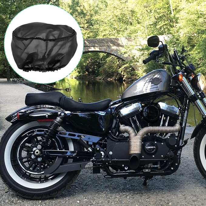 Joyzan Air Filter Protective Cover, Waterproof Universal Cold Intake Cleaner Socker Motorcycle Rain Sock Dustproof Protection Wrap Net Accessories Kit Uniform Micron High Flow Performance Black