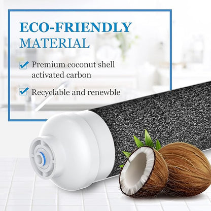 Inline Water Filter for Ice Maker, Refrigerator, Under-Sink Reverse Osmosis Water System, Post Activated Carbon Water Filter Replacement Cartridge with 1/4-Inch Quick-Connect (Pack of 2)