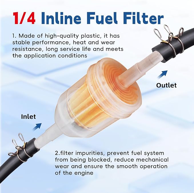 36 Pack Gas Inline Fuel Filter 1/4 x 5/16 Replacement for Briggs Stratton Replacement for John Deere Replacement for Kawasaki