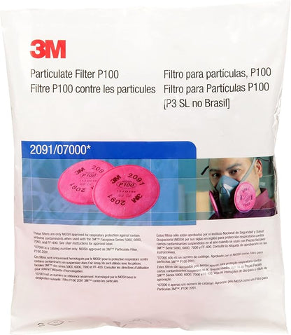 3M 2091 P100 Particulate Filter, 3 Pairs