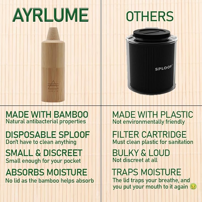 Personal Bamboo Smoke Air Filter 2 Pack - Odor and Smoke Eliminator - Travel Size Compact Filter, Home and Car
