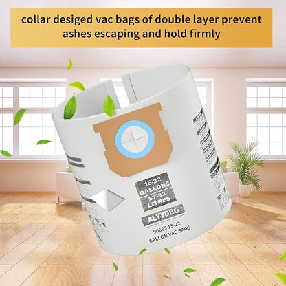 TYPE G 90663 9066300; TYPE J 90673 9067300, Part VF2008, ALYYDBG Replacement for Shop Vac 15-22 Gallon Vac Dust Bags,3 PCS