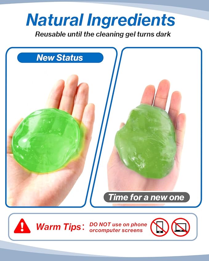 Car Cleaning Gels 3 Pack, Clean Putty Dust Cleaner Kit, Auto Detailing Tools Cleaning Putty Car Interior Cleaner, Keyboard Cleaner, Cleaning Slime Car Cleaning Supplies Gift for Men Women, 240g