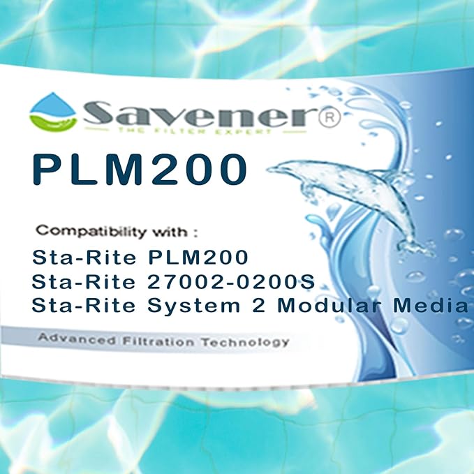 Savener® 27002-0200S Pool Filter Cartridges, Replaces Sta-Rite 27002-0200S Pool and Spa D.E. Filter, Compatible with Sta-Rite PLM200 and System 2 Modular Media, with Air Bleed Assembly, 200 Sq. Ft