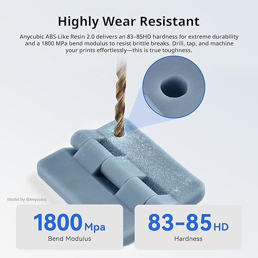 ANYCUBIC 2nd Gen Resin Technology ABS-Like Resin 2.0 Bundle, 3D Printer Resin with High Toughness, More Precise Details, Wide Compatibility for All LCD Resin 3D Printers (Clear, 2kg in Total)