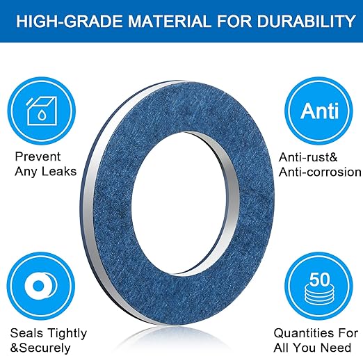 Mudder 100 Pieces Aluminum Engine Transmission Fluid Oil Crush Washers Drain Plug Gaskets, Compatible with Toyota, Scion Part 90430-12031