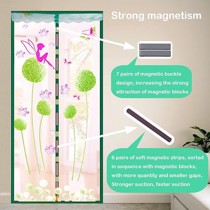 Door Mesh Screen with Magnet, Fly Hanging Temporary Magic Patio Heavy Duty Front Back Screen Magnetic Closure, Portable French Net for Door to Keep Bugs Out Doorway Curtain 35x83 in