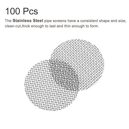 MECCANIXITY Pipe Screen Stainless Steel Screens, 1/2 Inch (12.7mm) Diameter for Pipe Filter, Pack of 100