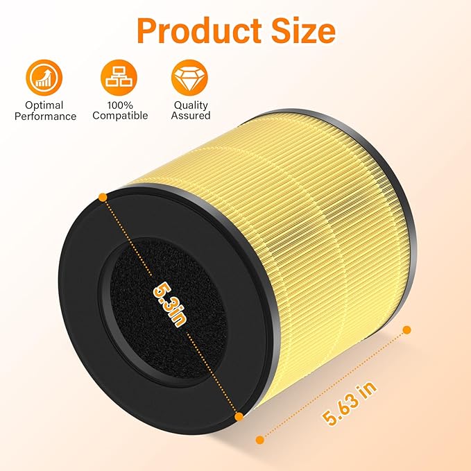 B-D02L/M05 Replacement Filter Compatible with MOOKA B-D02L & M05 Air Purifier, for VEWIOR B-D02U, for KOIOS B-D02L, H13 HEPA Filter, 2 Pack Pet Care Filter