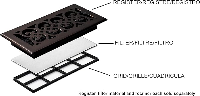 Decor Grates VFM4 Pristene Filter Media for Decor Grates Registers, 4-Feet by 1-Foot , White